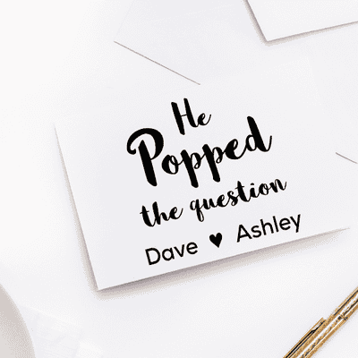 He Popped the Question Rubber Stamp - alternate view