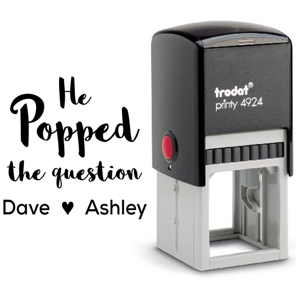 He Popped the Question Rubber Stamp Body and Design