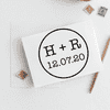 Engaged Couple Circle Wedding Stamp Imprint Example