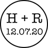 Engaged Couple Circle Wedding Stamp
