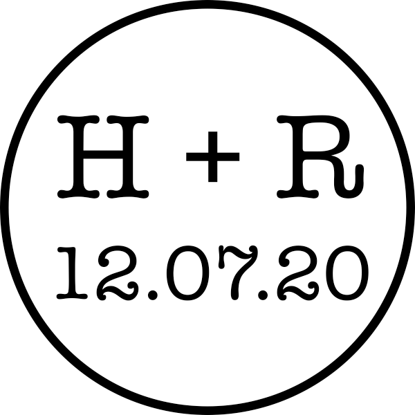 Engaged Couple Circle Wedding Stamp