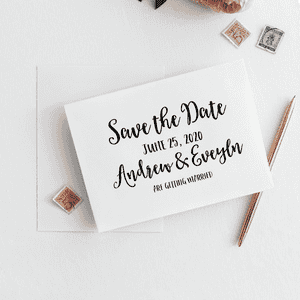 Save the Date Announcement Rubber Stamp Imprint Example