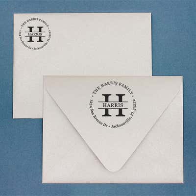 Round Letter Address Stamp - alternate view