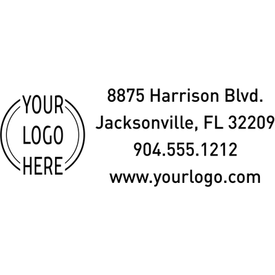 Double Ring Rectangle Logo Stamp