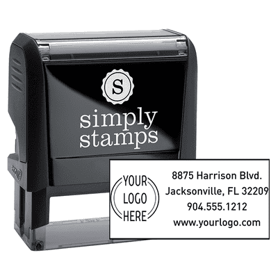 Double Ring Rectangle Logo Stamp - alternate view