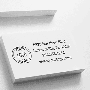 Double Ring Rectangle Logo Stamp Imprint Example