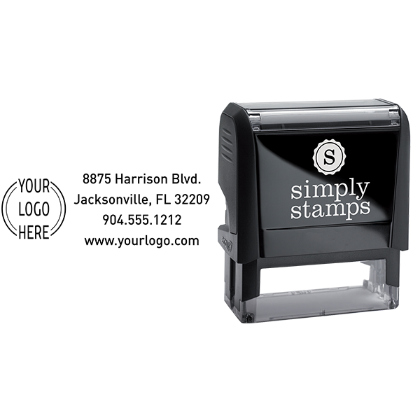 Double Ring Rectangle Logo Stamp Body and Design