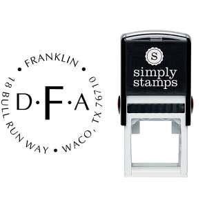 Franklin Monogram Round Address Stamp Body and Design