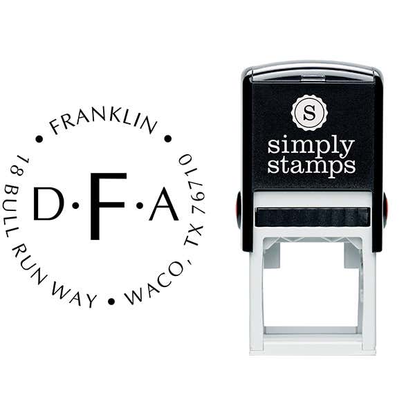 Franklin Monogram Round Address Stamp Body and Design