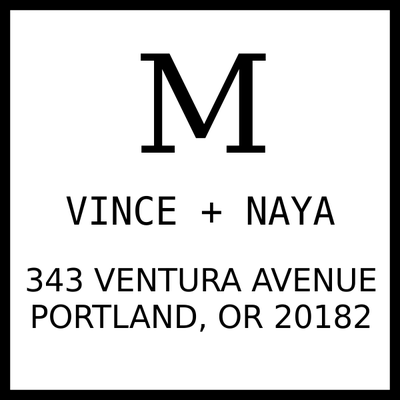 Vince Contrast Address Stamp