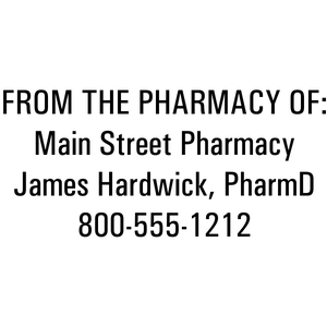 Custom From the Pharmacy of Rubber Stamp