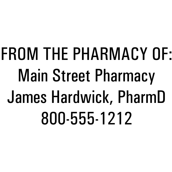 Custom From the Pharmacy of Rubber Stamp