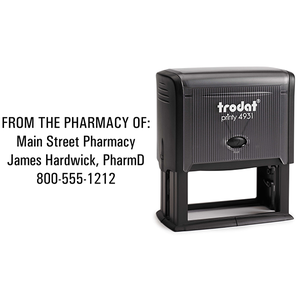 Custom From the Pharmacy of Rubber Stamp Body and Design