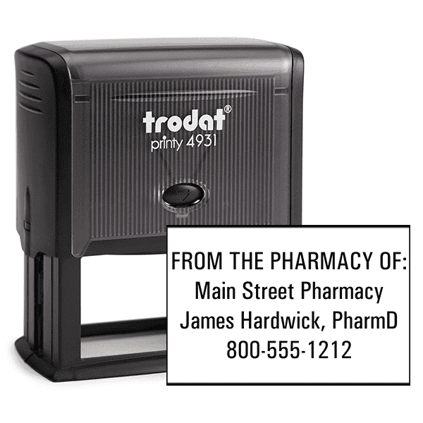 Custom From the Pharmacy of Rubber Stamp