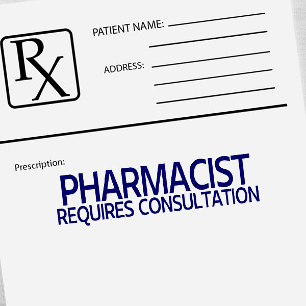 Pharmacist Requires Consultation Rubber Stamp Imprint Example