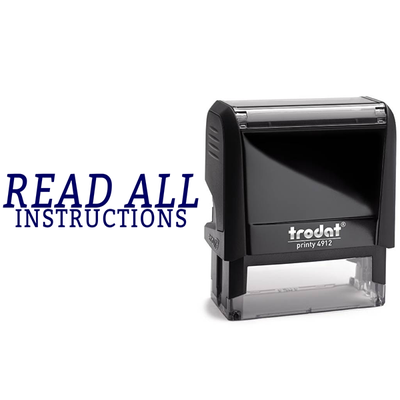 Read All Instructions Rubber Stamp - alternate view