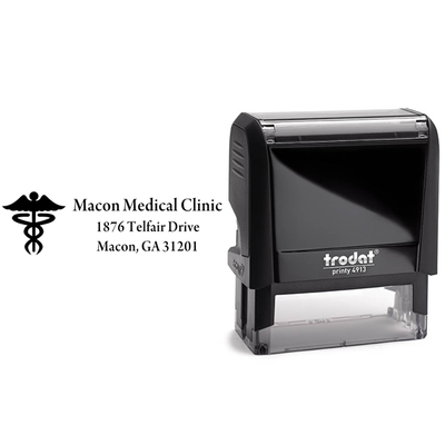 Caduceus Medical Address Stamp - alternate view