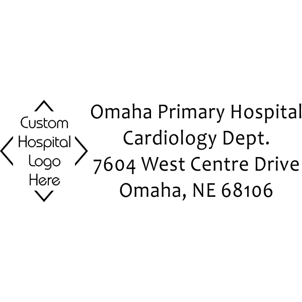 Custom Logo Hospital Address Stamp