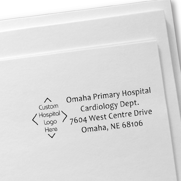 Custom Logo Hospital Address Stamp Imprint Example
