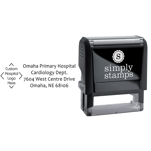 Custom Logo Hospital Address Stamp Body and Design
