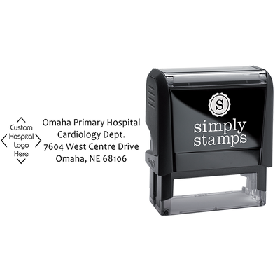 Custom Logo Hospital Address Stamp - alternate view