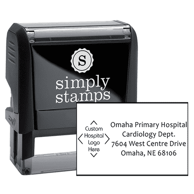Custom Logo Hospital Address Stamp - alternate view