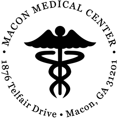 Round Caduceus Medical Address Stamp - alternate view