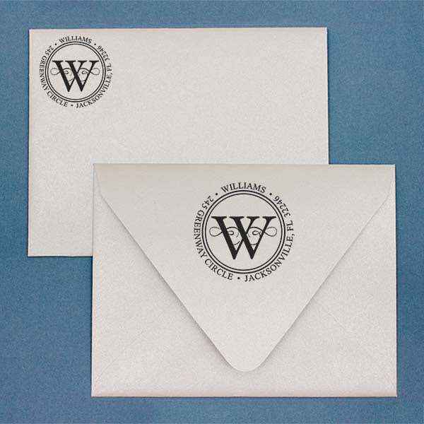 Executive Address Stamp Imprint Example on Paper