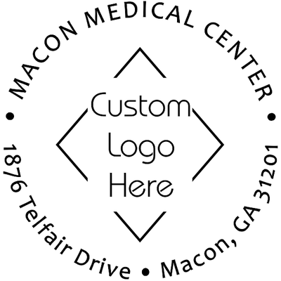 Custom Round Medical Logo Address Stamp - alternate view