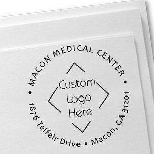 Custom Round Medical Logo Address Stamp Imprint Example