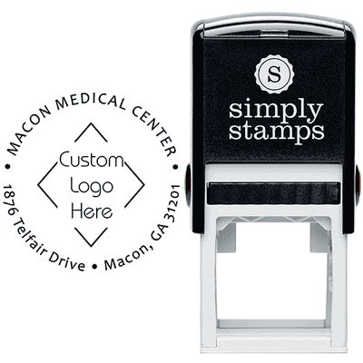 Custom Round Medical Logo Address Stamp - alternate view