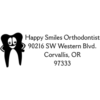 Dental Tooth Return Address Stamp - alternate view