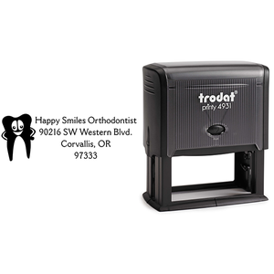 Dental Tooth Return Address Stamp Body and Design