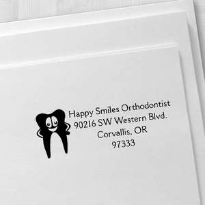 Dental Tooth Return Address Stamp Imprint Example