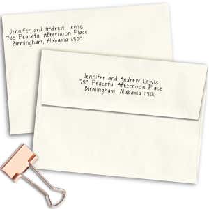 Peaceful Afternoon Address Stamp Imprint Example on Paper