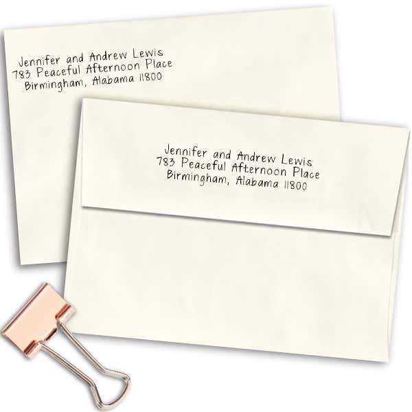 Peaceful Afternoon Address Stamp Imprint Example on Paper