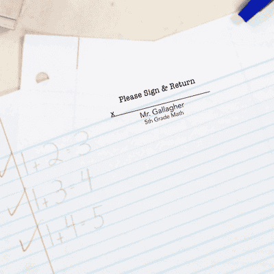 Please Sign and Return Custom Teacher Stamp - alternate view