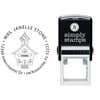 School House Round Teacher Rubber Stamp Body and Design