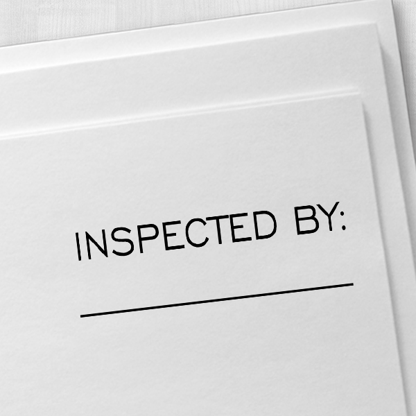 Inspected By Blank Line Rubber Stamp Imprint Example