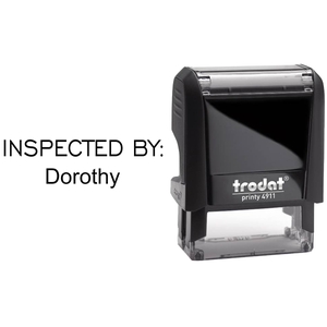 Custom Name Inspected By Rubber Stamp Body and Design