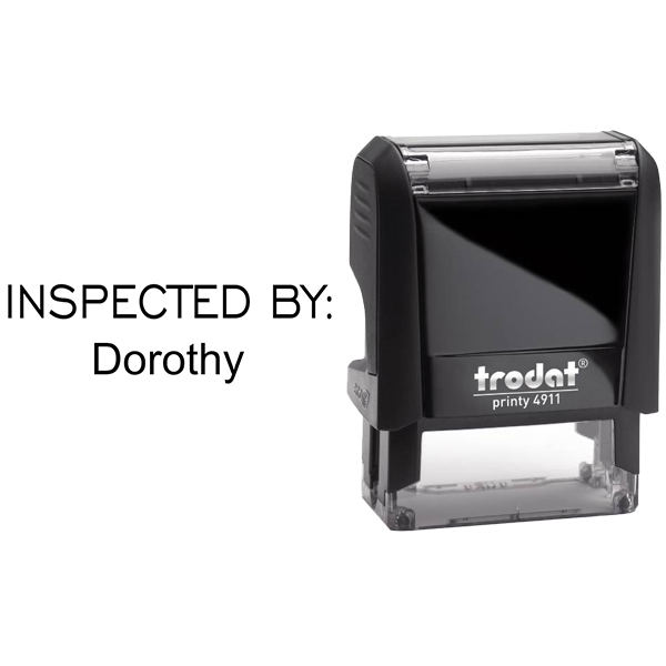 Custom Name Inspected By Rubber Stamp Body and Design