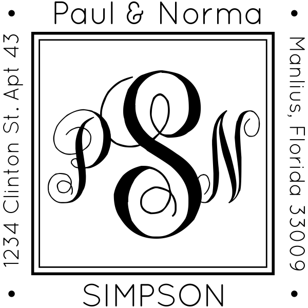 square address rubber stamp