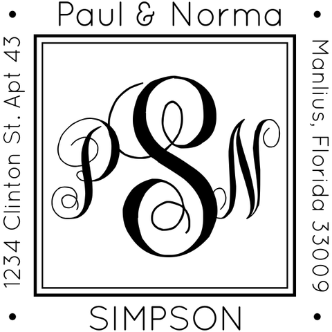 Simpson Square Address Stamp