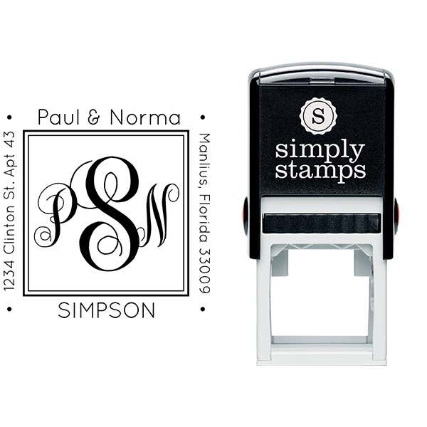 Simpson Square Address Stamp Body and Design