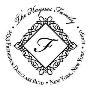 Haynes Diamond Address Stamp design on white background