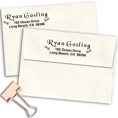 Twin Vintage Floral Design Custom Address Stamp - alternate view