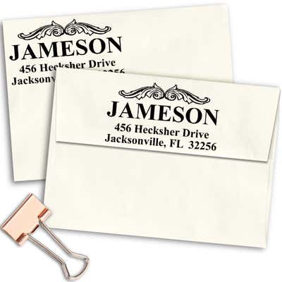 Vintage Crown Molding Custom Address Stamp - alternate view
