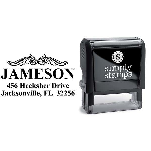 Vintage Crown Molding Custom Address Stamp Body and Design