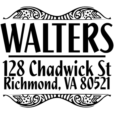 Bold Artistic Curves Return Address Stamp
