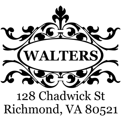 Floral Curve Accent Return Address Stamp